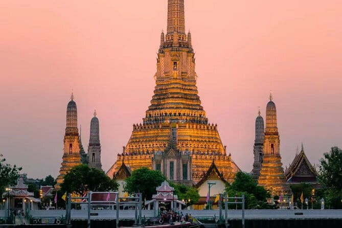 Bangkok: A 4 Hours Tuk Tuk Sightseeing Tour At Iconic Landmarks - Bangkok after sunset, seen by ferry and tuk tuk