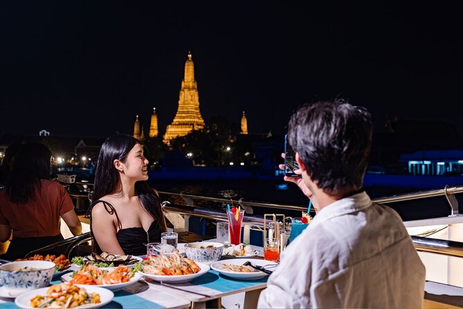 Bangkok Carnival Dinner Cruise with Free-flow Beer and Buffet - Rama VIII Bridge and Bangkok after dark