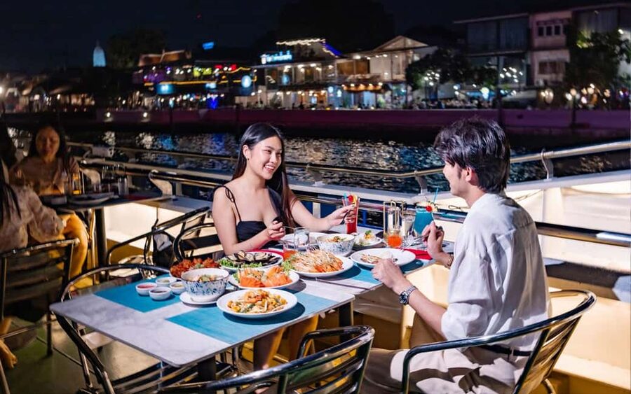 Bangkok: Carnival Dinner Cruise with Free-Flow Beer & Buffet - Two decks, three good places to spend the evening