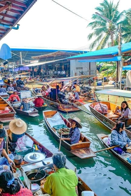 Bangkok: Famous Markets and Dragon Temple Guided Day Tour - Maeklong Railway Market and the train that cuts through it