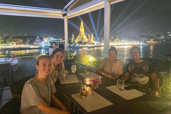 Bangkok Night Bike Tour -Hotel-pickup & Dinner - Dinner, street food, and a rooftop drink