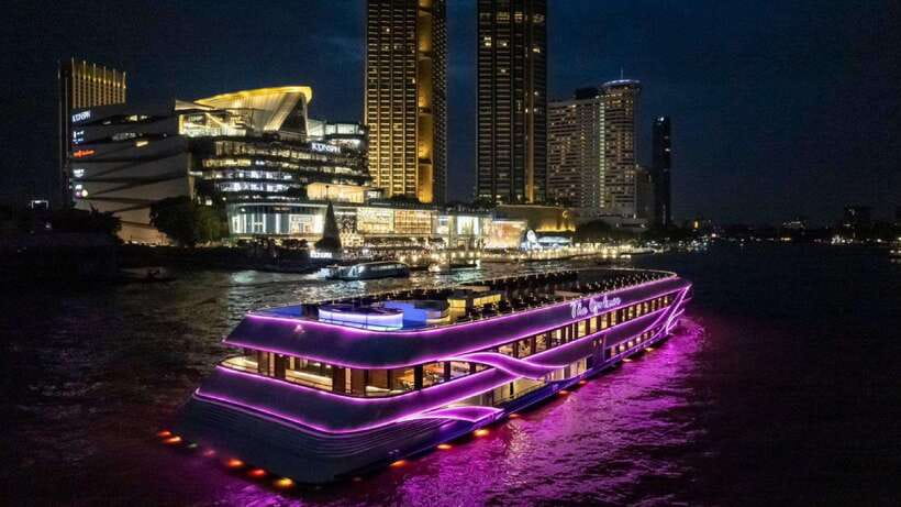Bangkok: Opulence Luxury Dinner Cruise with Hotel Transfer - Inside the boat: modern comfort with a rooftop choice