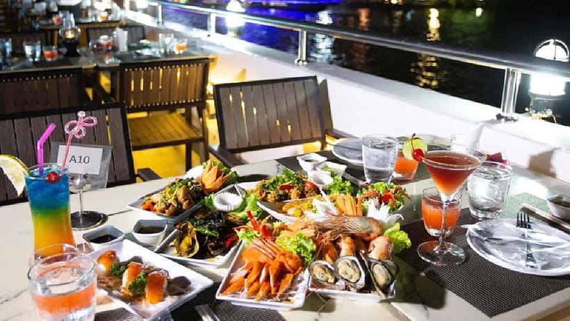 Bangkok:The Planet Sunset&Dinner Cruise on Chao Phraya River - Bangkok after dark from The Planet’s rooftop