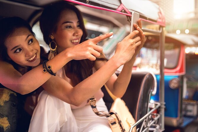 Bangkok Tuk-Tuk Tour by Night with Chinatown Street Food Meal - Wat Arun after sunset by Chao Phraya boat
