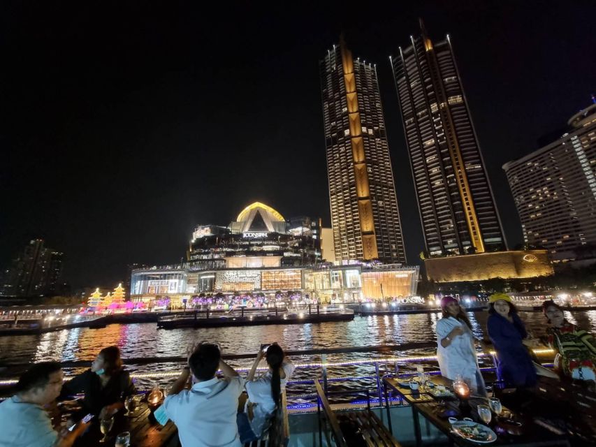Bangkok: White Orchid Chao Phraya Dinner Cruise - The dinner sailing follows the city at full brightness