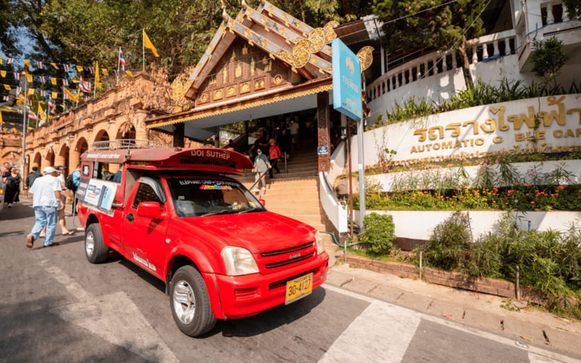 Chiang Mai: Doi Suthep Temple and Waterfall by Songtaew Trio - Wat Phra That Doi Suthep and the big view