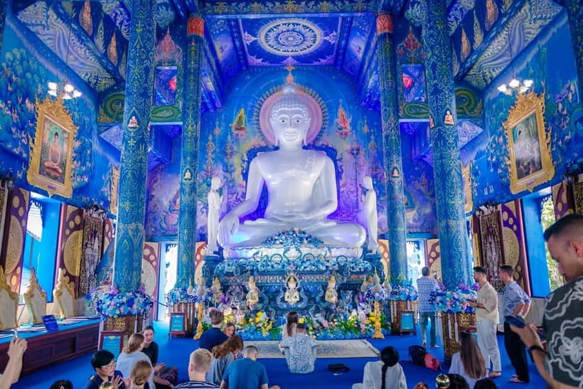 Chiang Mai: White, Red/Black & Blue Temples Tour with Lunch - The Blue Temple’s calmer mood