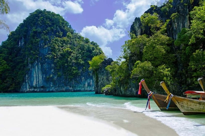 From Ao Nang Hong Island Longtail Cruise with Sunset Dinner - The morning transfer from Krabi to Noparat Thara Pier