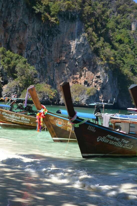 From Phi Phi: Full Day by Longtail Boat with Sunset - Viking Cave is a short look, not a long visit