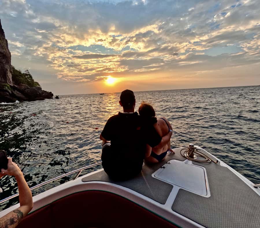 From Phi Phi Island: Maya Bay Sunset & Plankton by Speedboat - Leaving Tonsai Pier for Monkey Beach