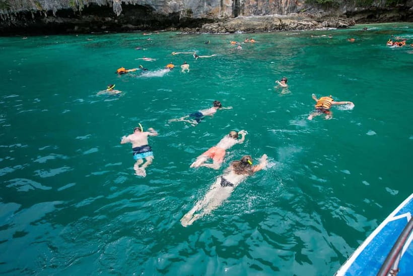 From Phi Phi : Splash & Explore – Half-Day Tour By longtail - Maya Bay, the famous beach with a crowd problem
