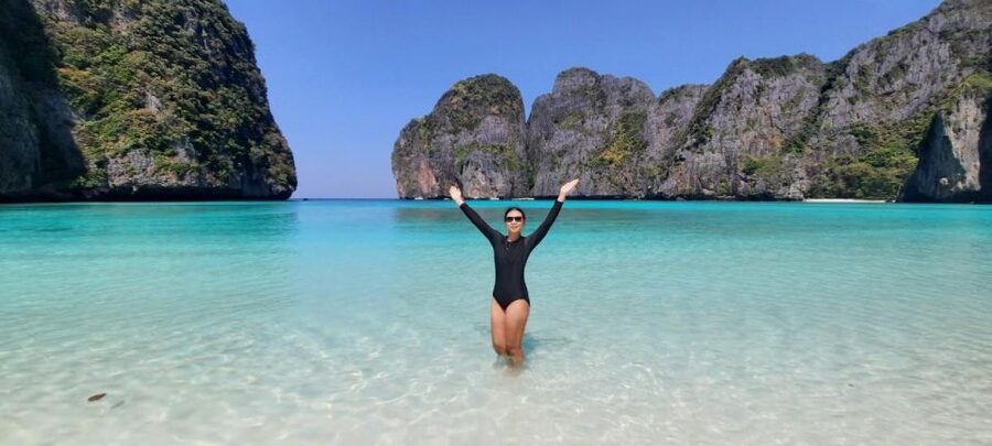 From Phi Phi: Sunrise Maya Bay, Pileh Lagoon Speedboat Tour - Monkey Beach brings you close to wild macaques