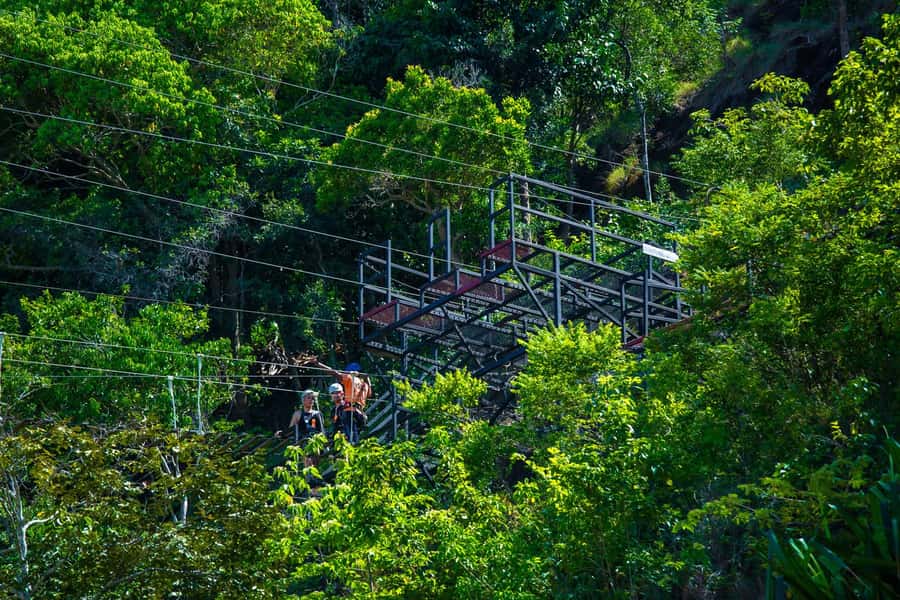 Ko Pha Ngan: Sky-High Zipline & Wang Sai Waterfall Views - Ziplines across the valley