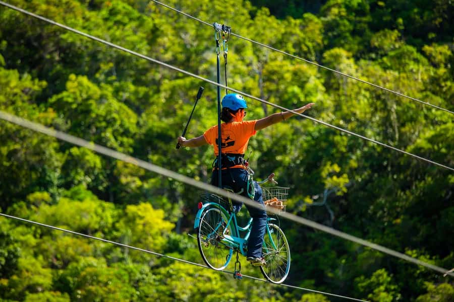 Ko Pha Ngan: Sky-High Zipline & Wang Sai Waterfall Views - Crossing the Sky Bridge