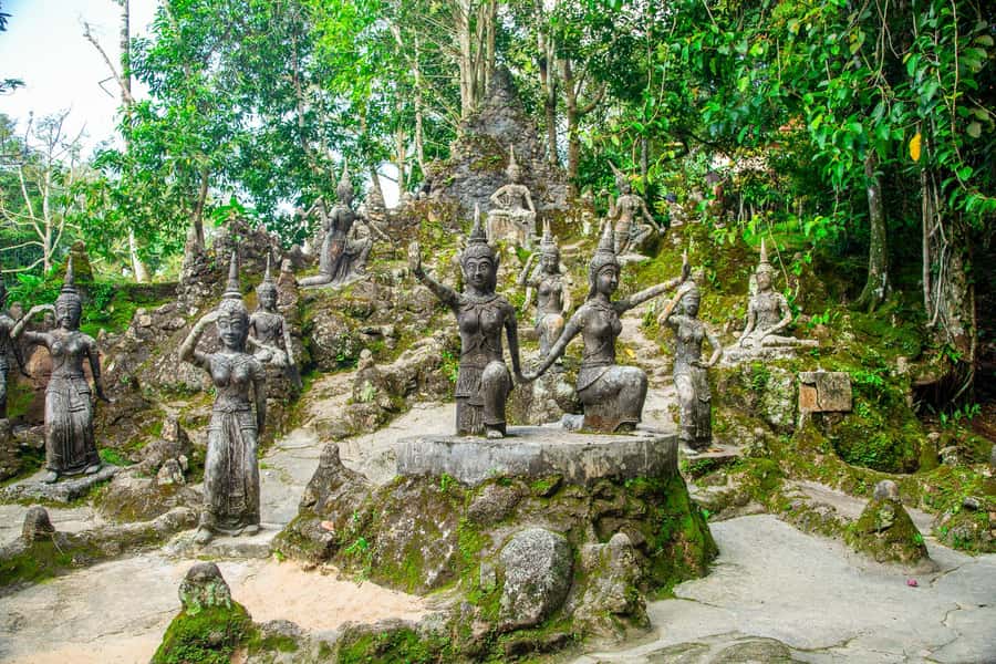 Koh Samui: Elephant Sanctuary and Jungle Tour with Lunch - Secret Buddha Garden and its stone figures