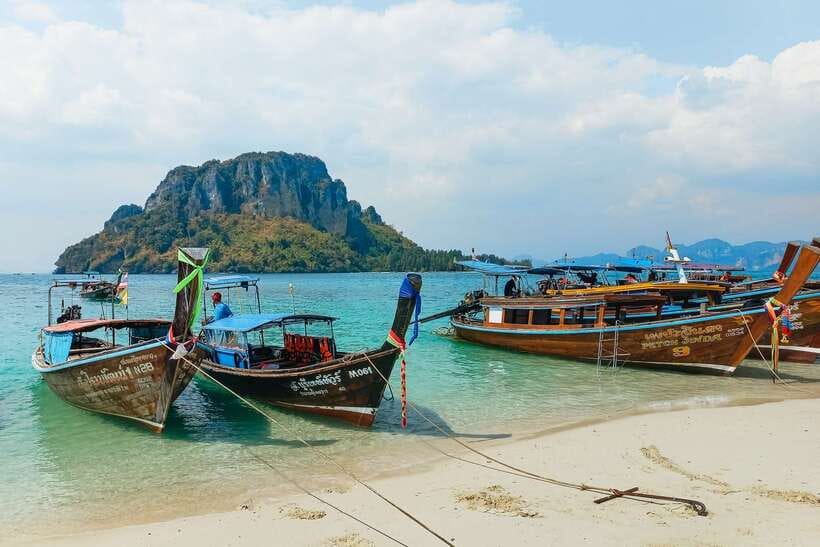 Krabi: 7 Islands Sunset Tour with Buffet Dinner & Snorkeling - Railay Beach and the ride into open water