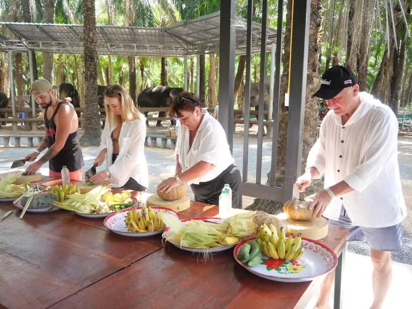 Krabi: Elephant Feeding Program with Food Preparation - Preparing fresh food instead of watching a show