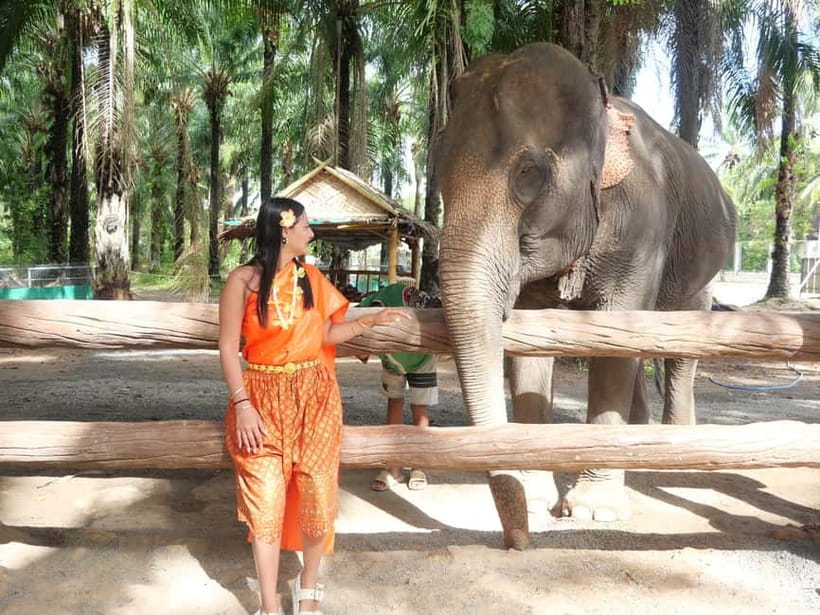 Krabi: Elephant Feeding Program with Traditional Thai Dress - Changing into Thai dress before meeting the elephants