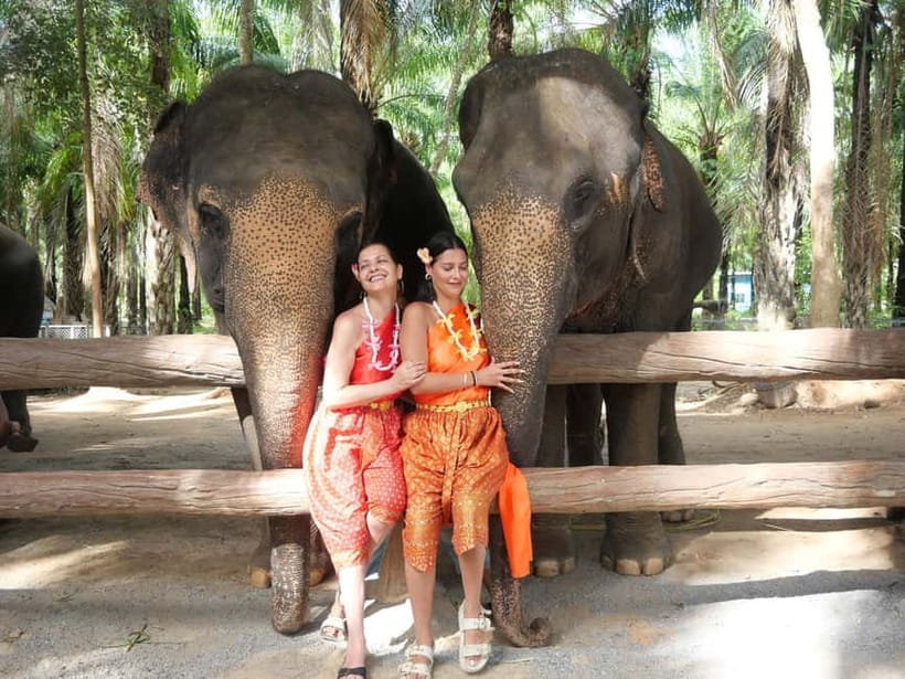 Krabi: Elephant Feeding Program with Traditional Thai Dress - Meeting the mahouts and learning safe feeding