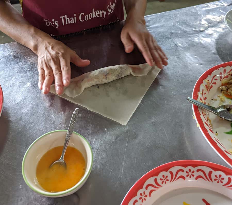 Krabi: Evening Thai Cooking Class at Ya's Cookery - Eating the meal you prepared