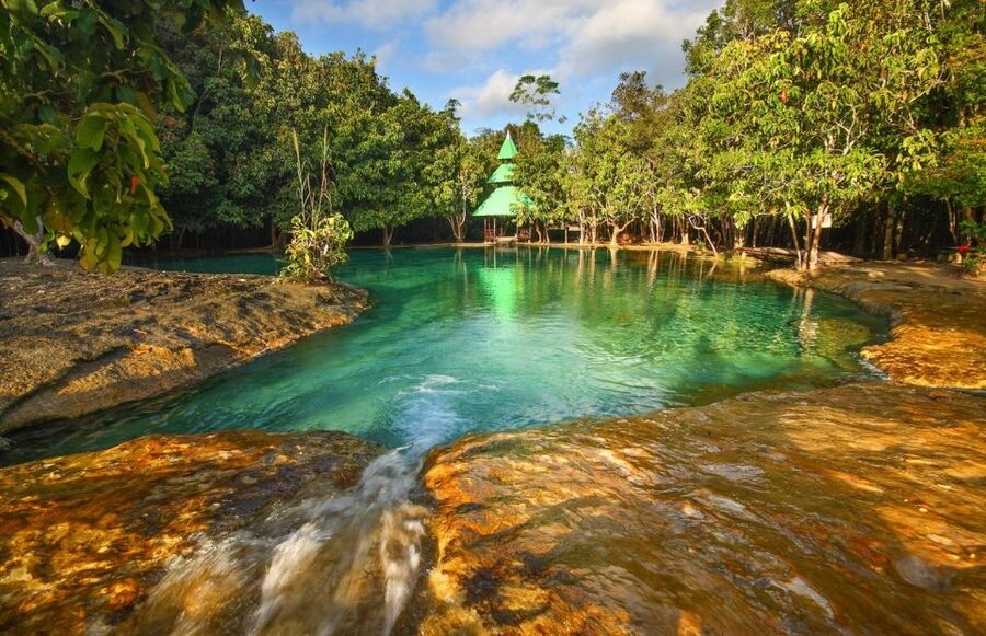 Krabi: Tiger Temple, Hot Springs & Crystal Pool Jungle Tour - The 40°C hot spring and Klong Thom Waterfall
