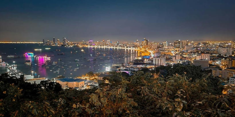 Pattaya: Big Buddha Temple and Night Market Tour - Khao Phra Tamnak for Pattaya Bay at sunset