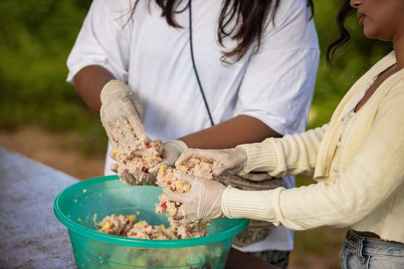 Phuket: Bukit Elephant Park Sanctuary Walk and Feed Tour - Making rice balls with fruit