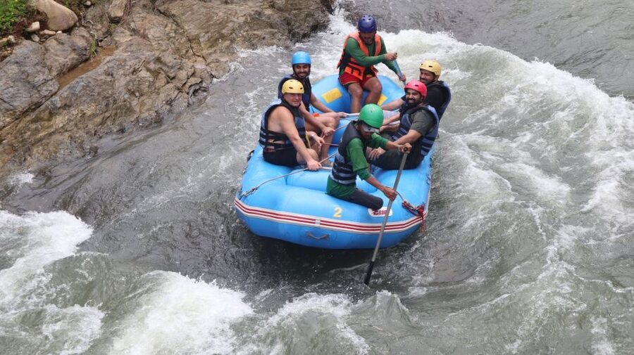 Phuket: Monkey Cave, Water Rafting, Zipline with ATV Option - A short zipline through the trees