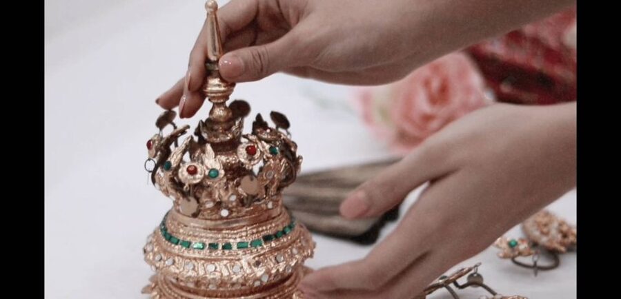 Thai Dance Class - Putting on traditional Thai clothing and accessories