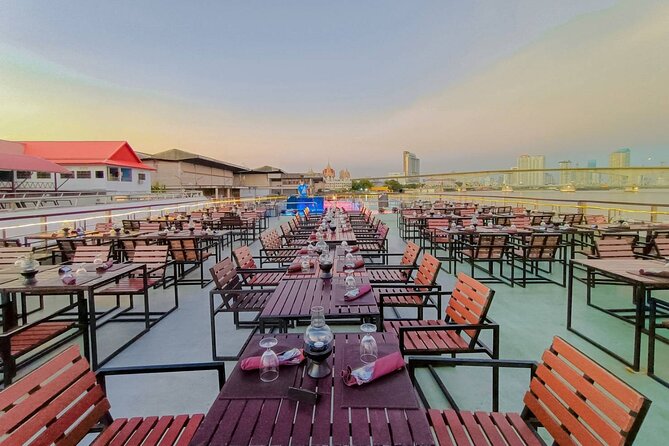White Orchid Sunset Dinner Cruise Calypso Ladyboy Cabaret Show - The Chao Phraya cruise and Bangkok after sunset